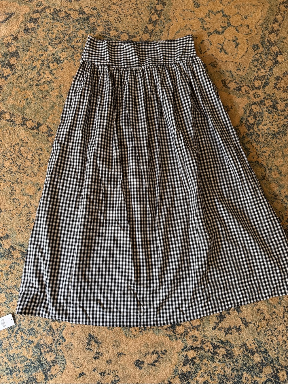 Boohoo Black & White Gingham Maxi poplin Skirt - Picture 4 of 9